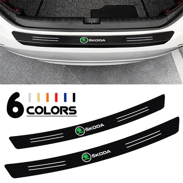 Carbon Anti Scratch Threshold Bumper For Skoda S Octavia Fabia Scala VII Car Rear Trunk Protector Strip Sticker Car Accessories djsg55