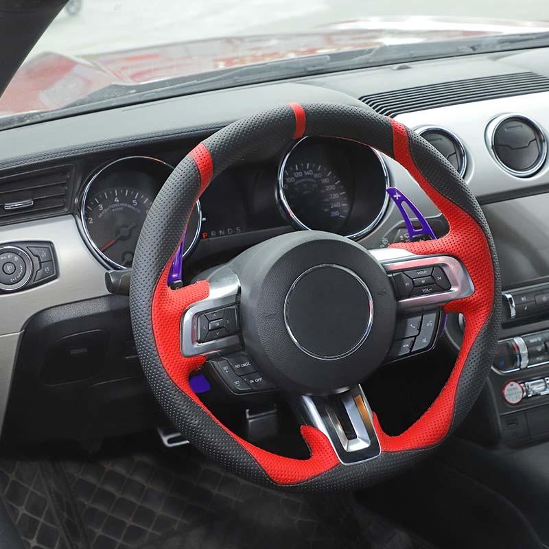 Car Shift Paddles Decorative Cover Stickers Fit For Ford Mustang 2015 Up Aluminum Alloy Interior Accessories