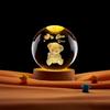 Luminous Teddy Bear Crystal Ball Night Light with Wooden Base - Creative Desktop Decoration Gift.