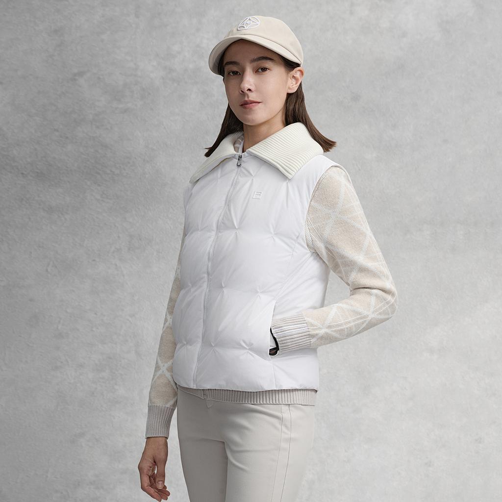 Fila Golf Series Fashion Simple Quality Casual Sports Golf Versatile Comfortable Goose Down Warm Down Vest Women Vest Jade-White A11W615904FWT
