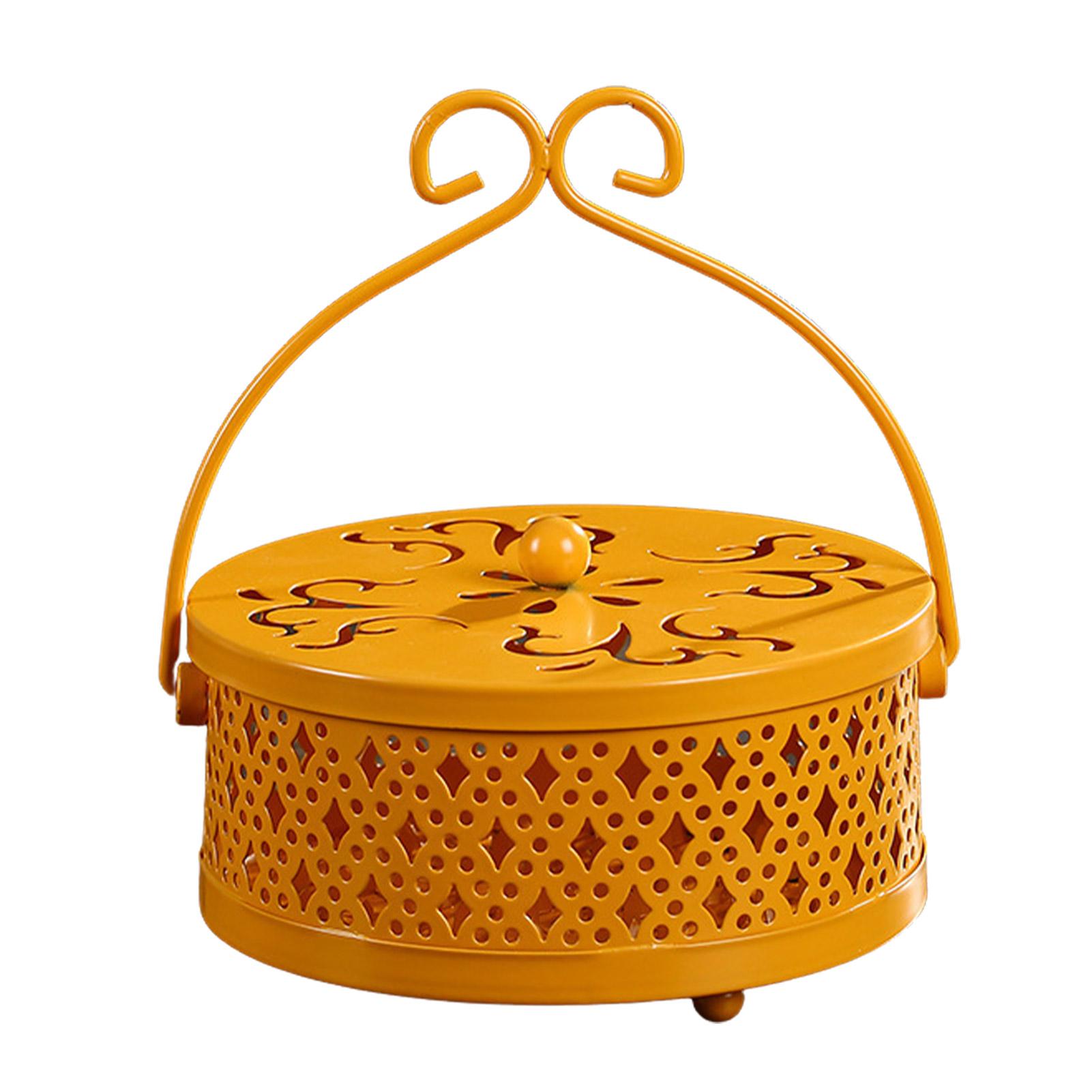 

Металлические Комары Ретро Портативные Железные Комары Круглый Огнестойкий Держатель Катушки Благовоний Горелка жёлтый