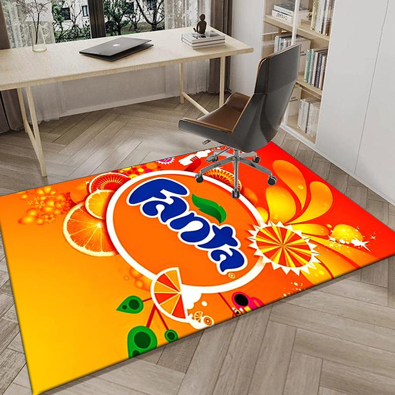 Fanta Orange Refreshment Area Rug Office rug, Chair Rug, Decor Carpet Livingroom bedroom Mat, Large Size Fan gifts Christmas gifts