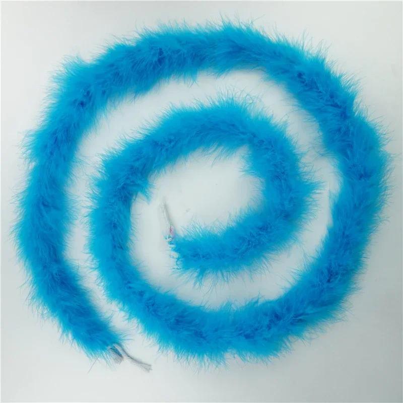 2Meters Black Fluffy Turkey Marabou Feather Boa 18-20g Shawl Wedding Skirt Fringe Trim Feathers On Tape for Clothes Decoration