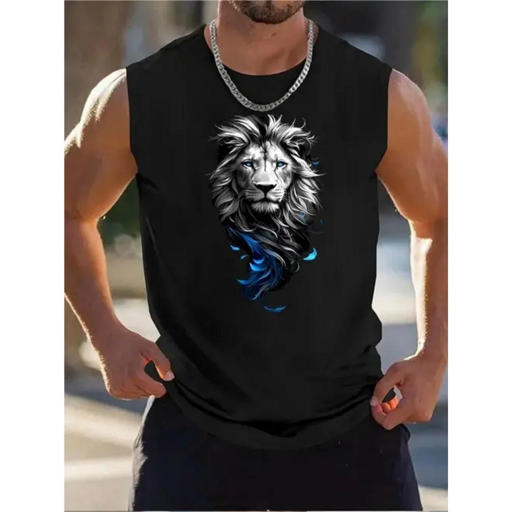 Summer Casual Men's Outdoor Beach Vest Fashionable Sleeveless Street Sport Style Men's Oversized Loose Comfortable Breathable Vest