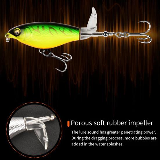 5Pcs 9.2CM/12G Topwater Fishing Lure with Rotating Propeller Long Casting Floating Splashing Artificial Bait Freshwater Saltwater Trout