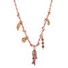 European & American DIY Multicolor Braided Rope Necklace with Stainless Steel Pendants