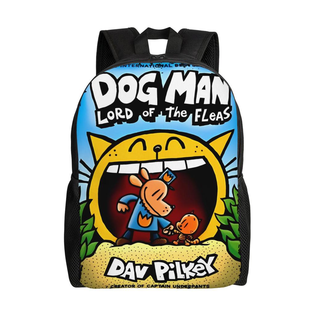 Dog Man Cartoon Teenage Backpack Outdoor Student Business  Daypack for Men Women College Canvas Bags