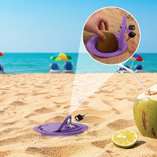 3D Printed Beach Sand Safe with Keys for AirTag Heavy Duty Beach Blanket Keys Phone Cash Valuables Storage Concealed Lock Box