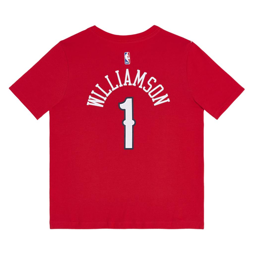 Nike NBA Collaboration Pelicans Dri-Fit T-Shirt Williamson Crew Neck Letter Comfortable Short Sleeve Kids Tops Crimson 3Z2B311FA-PELZW