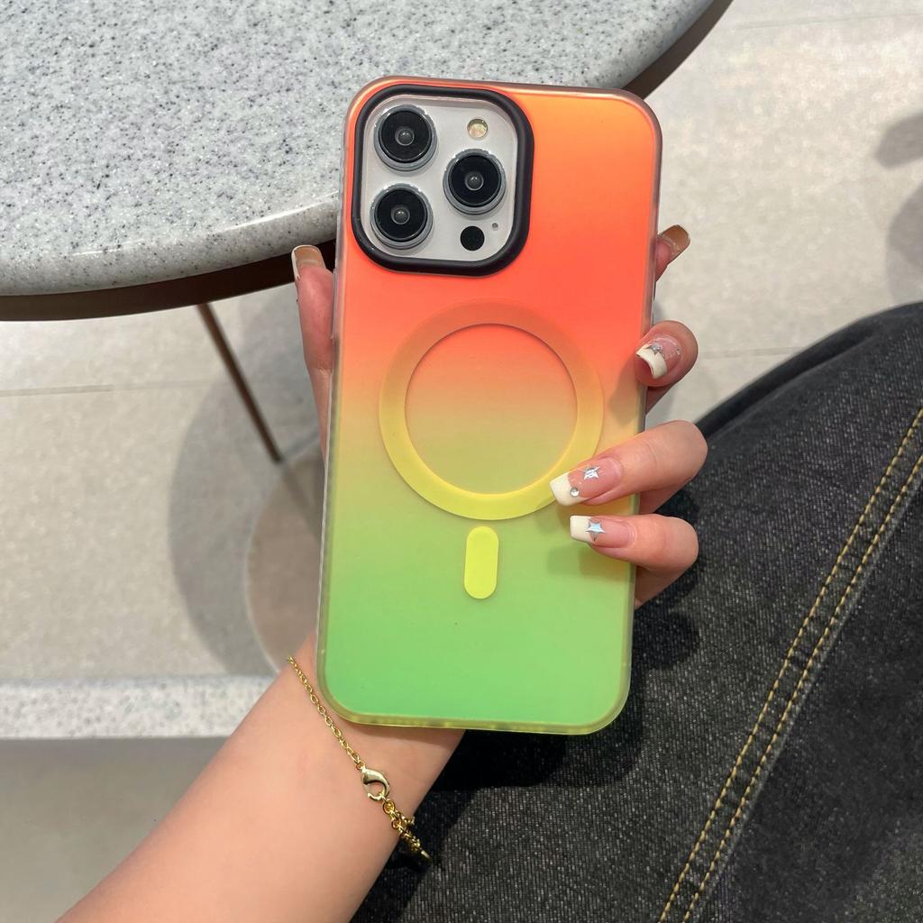 IPhone 16 Skin Sensitive Magnetic Suction Phone Case Chameleon Suitable for Apple 15 ProMax Gradient 14 Anti Fall Protection Case