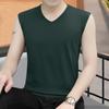 Men's Slim Korean Style V-Neck Sleeveless Vest - Casual Breathable Solid Color Youth Waistcoat