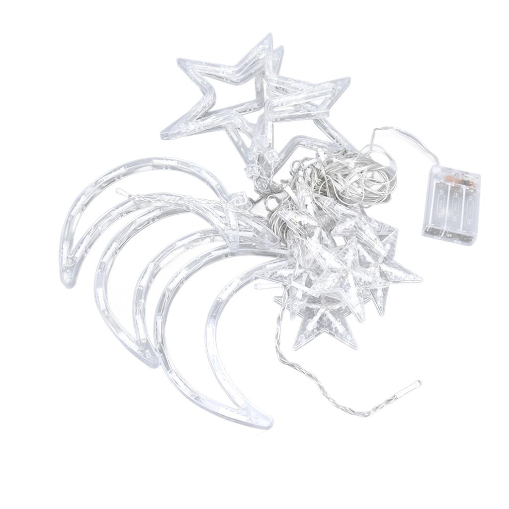 Star Moon Curtain String Lights Romantic Ambience 2 Lighting Modes 126 LED Ramadan Curtain Lights