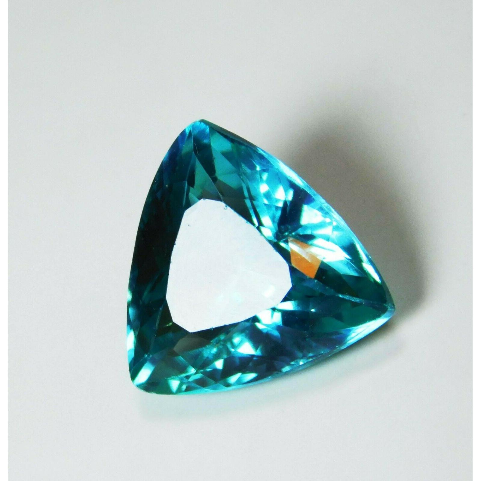 

CERTIFIED Montana Bluish GREEN Sapphire 9.6 Ct Trillion Cut Natural Gemstone A-230 003 002 12.4 mm Approx. зелений