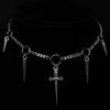 Y2k Gothic Chain Necklace With Alloy Dagger And Spikes For Fashionistas