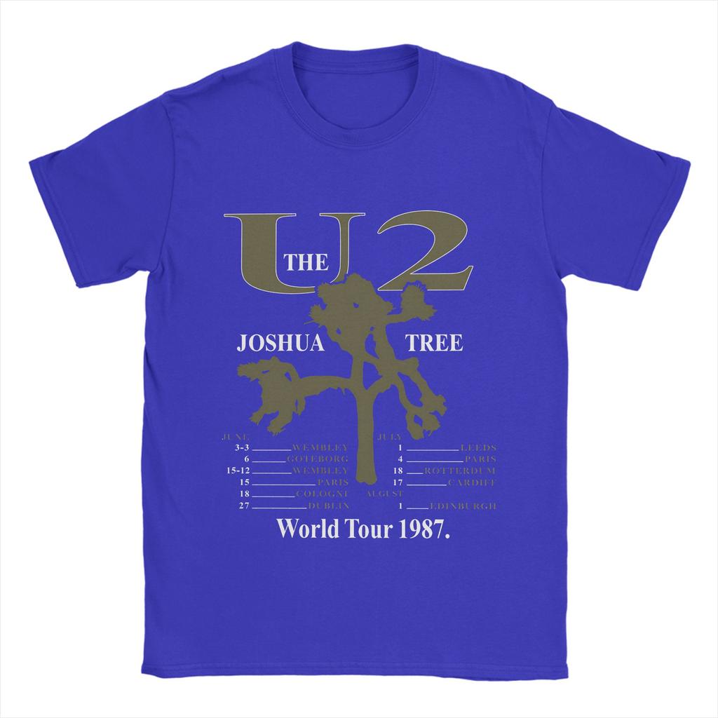 Mens TShirts U2 Rock Band Live The Joshua Tree Funny 100 Cotton Tee Shirt Short Sleeve  T Shirt Round Collar Tops Printing