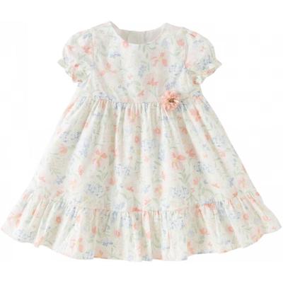 DAVE&BELLA Mädchen Sommerkleid aus Baumwolle mit Blumenmuster