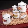 Tao Zhide Vintage Enamel Tea Mug Set with Lid and Handle