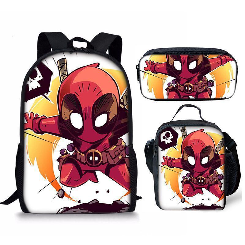 Backpack Satchel Pencil Case Three-Piece Set Student Schoolbag Cartoon Children'S Backpack