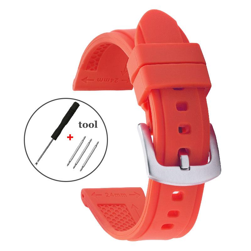 Premium Silicone Wristbands 22mm 24mm 26mm Watch Strap for Paneria Rubber Watchband Waterproof Sport Watch Accessories for Men