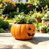 Pumpkin Shape Decor for Desktop Bookshelf Halloween Planter, Resin Jack-O-Lantern Flower Pot, Decorative Weatherproof Pot Flowers Plant Succulents