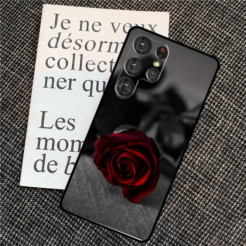 Red Rose Flower Case For Samsung Galaxy S25 Ultra S20 S21 S22 S23 S24 Ultra S9 S10 Plus S24 FE Back Cover