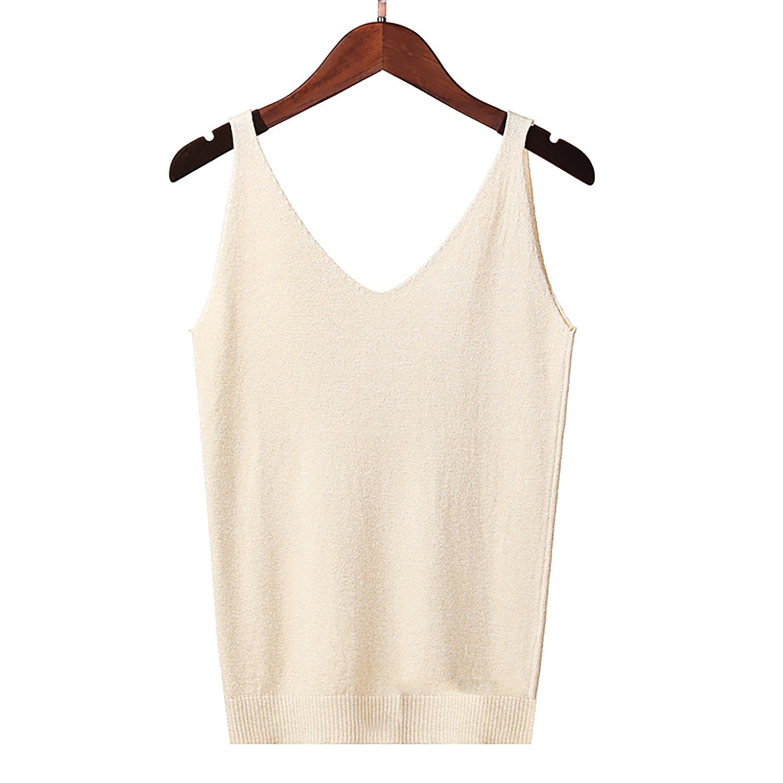 

Женская однотонная майка бесшовная шелковая без рукавов One Size