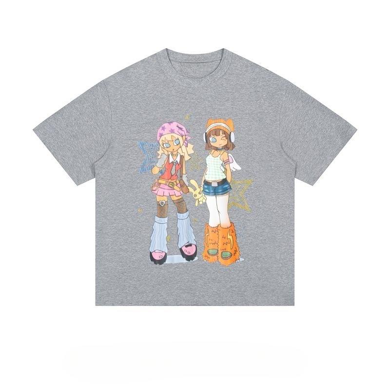 Japanese Harajuku Y2k Women's Cropped Grunge Clothing 2000s Tops Emo T Shirt for Women Goth Graphic Tees Female Clothing