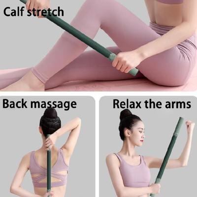 Rullo Fitness Pratico Per Rilassamento Muscolare di Tutto il Corpo Caratteristiche Manico Antiscivolo Design Bastone Massaggio Muscolare per Palestra Strumento
