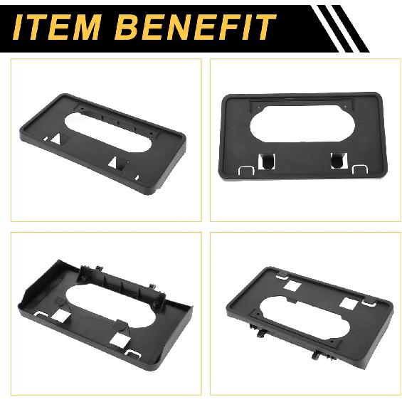 License Plate Bracket for Ford F-150 2009-2014 Front Bumper License Plate Frame Bracket Holder Mounting Accessories Plastic W/Screws Black 1 Set