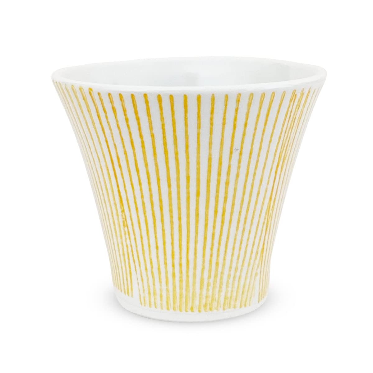 

Kunzangama 130cc in Hasami Yunomi Tea Striped Yellow J-kitchens Teacup, (Made Japan, Ware, Bowl),