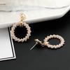 Silver needle Korean version of creative new temperament pearl stud earrings, simple and versatile geometric round fashion earrings