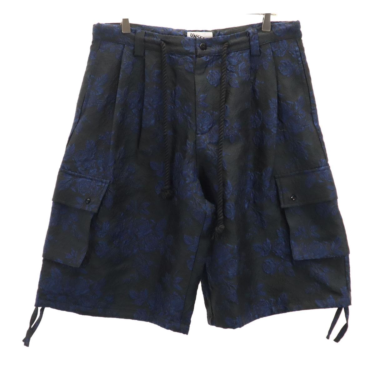 

UNSELDs Rose Embroidery cargo shorts L black Men s Used