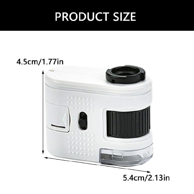 Travel Portable 100X Magnifying Microscope with LED Light and Cellphone Clip for Detailed Observation Jewelry Magnifiers