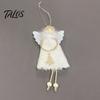 Pastel Christmas Hanging Decor Tree Plush Angel Doll Ornament, Cute Small Lightweight Xmas Topper Pendant for Thanksgiving Day Gifts, Holiday