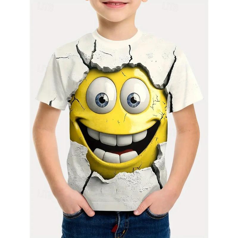 Boys  3D Graphic Cartoon Playful Graphic Tee T shirt Tee Short Sleeve 3D Print Summer Spring Sports Fashion 110