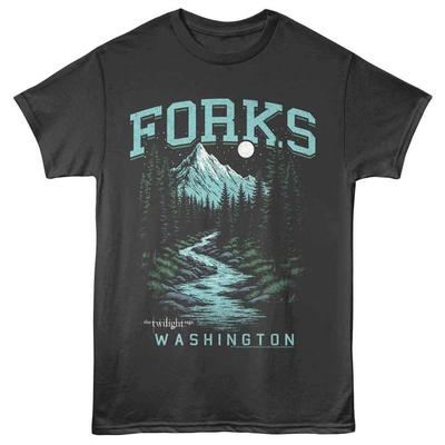 Twilight - Forks Washington - Stabiles Unisex-Kurzarm-Kinder-T-Shirt - Rauch