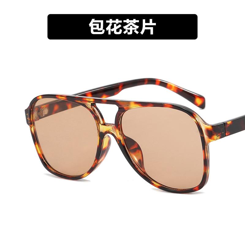 Cross-border European and American retro double beam sunglasses 2022 new trendy ins personalized big frame Internet celebrities same toad sunglasses