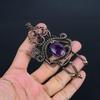 Amethyst Pendant Gemstone Jewelry, 999 Copper Wire Wrapped Pendant, Gift For Women Handmade Pendant