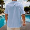 2025 Lato Nowa Męska Koszula z Krótkim Rękawem Modna Casualowa Luźna Wygodna Jednolity Kolor Kardigan Klapa Plażowa Męska Koszula z Krótkim Rękawem