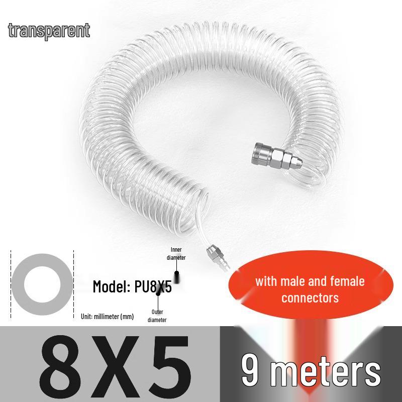 High-Pressure Retractable Air Hose with Quick Couplings