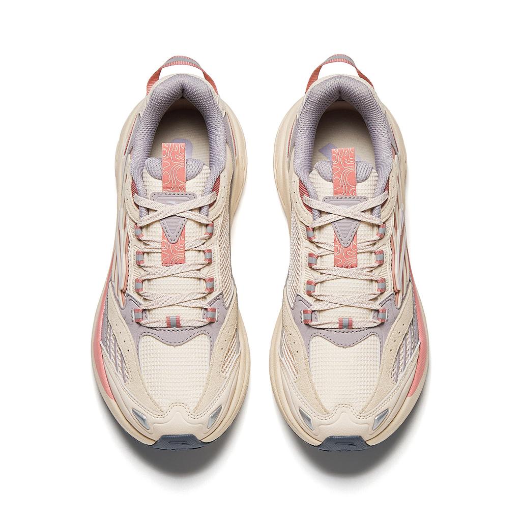 Anta AT957 Lightweight Non-Slip Casual Retro Fashion Fabric Synthetic Leather Low-Top Running Shoes Women Sneakers Khaki Magic-Carpet-Gray 922535596-2