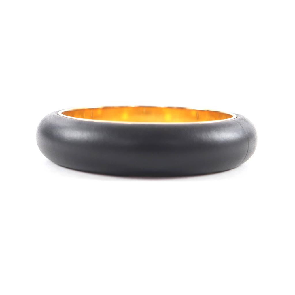 Excellent Loro Piana Bangle Duo Bangle Bracelet black Calf leather M FAO3952 Used