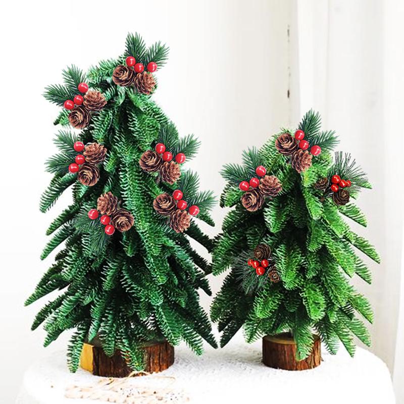 10 шт. набор мини искусственных цветов рождественские украшения украшения сосновые иголки — фото 7