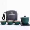 Travel Tea Set Quick Cup Portable Camping Outdoor Travel Brewing Tea Cup One Pot Three Cups Teapot