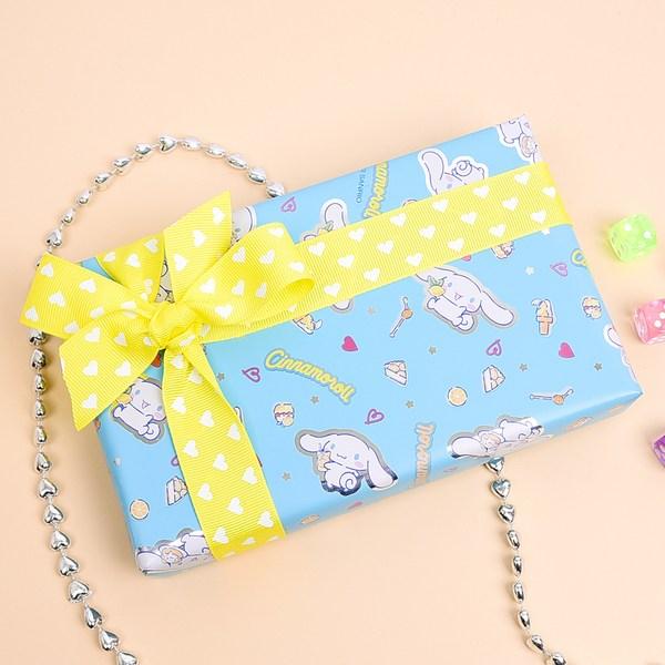 Good Given Sanrio Metal Wrapping Paper, Cinnamon Roll Yellow, 2 Pieces