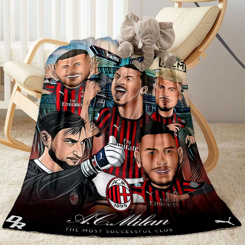 Ac Milan Blanket Soft Cozy Suitable For Chair Picnics Livingroom For All Seasons Modern Style Birthday Christmas Gift Blanket