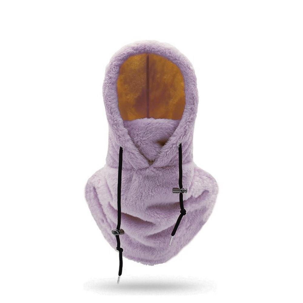 Windproof Plush Sherpa Hood Thickened Ski Mask Hat Fashion Face Cover Cap Outdoor Sports