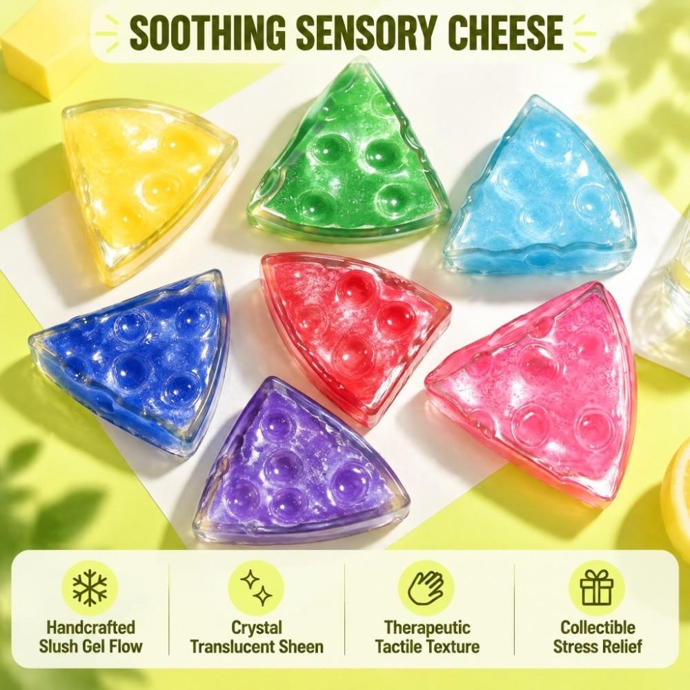 Super Soft Cheese Squishy Toy Transparent Fidgets Toys Funny Cheese Squeeze Toy Kids Gifts