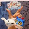 Crayon Shin-chan Magnetic Sticker & Couple Pendant Doll Keychain Set