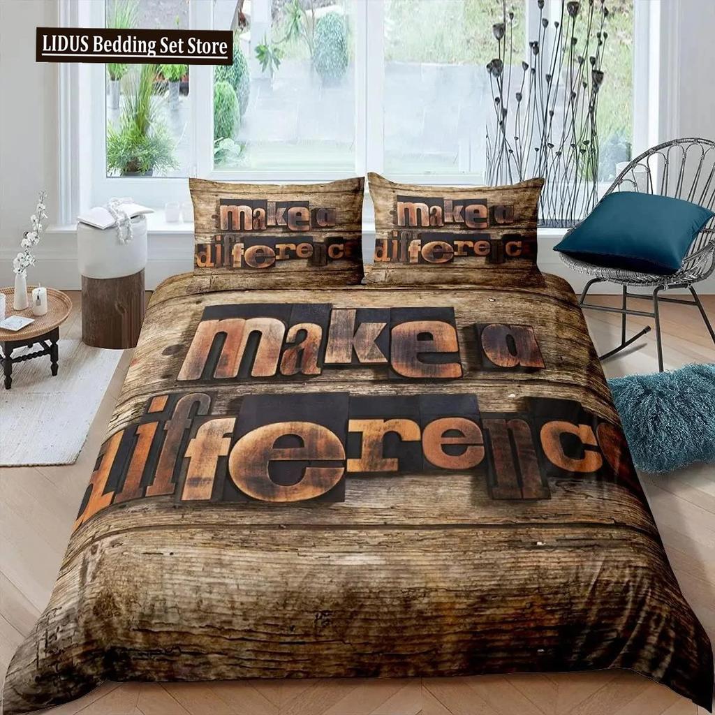 Wood Barn Door Duvet Cover Set Western King Size Rustic Bedding Set Wooden Board Farmhouse Country Style Polyester Quilt Cover